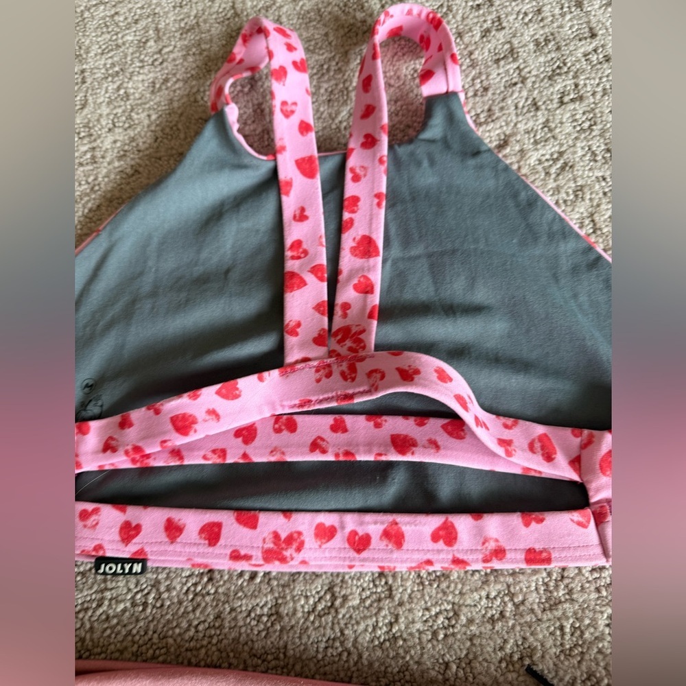 Jolyn Clothing Gray and Pink Bikini Andy bottoms Kaylee top. Medium. - Picture 8 of 8
